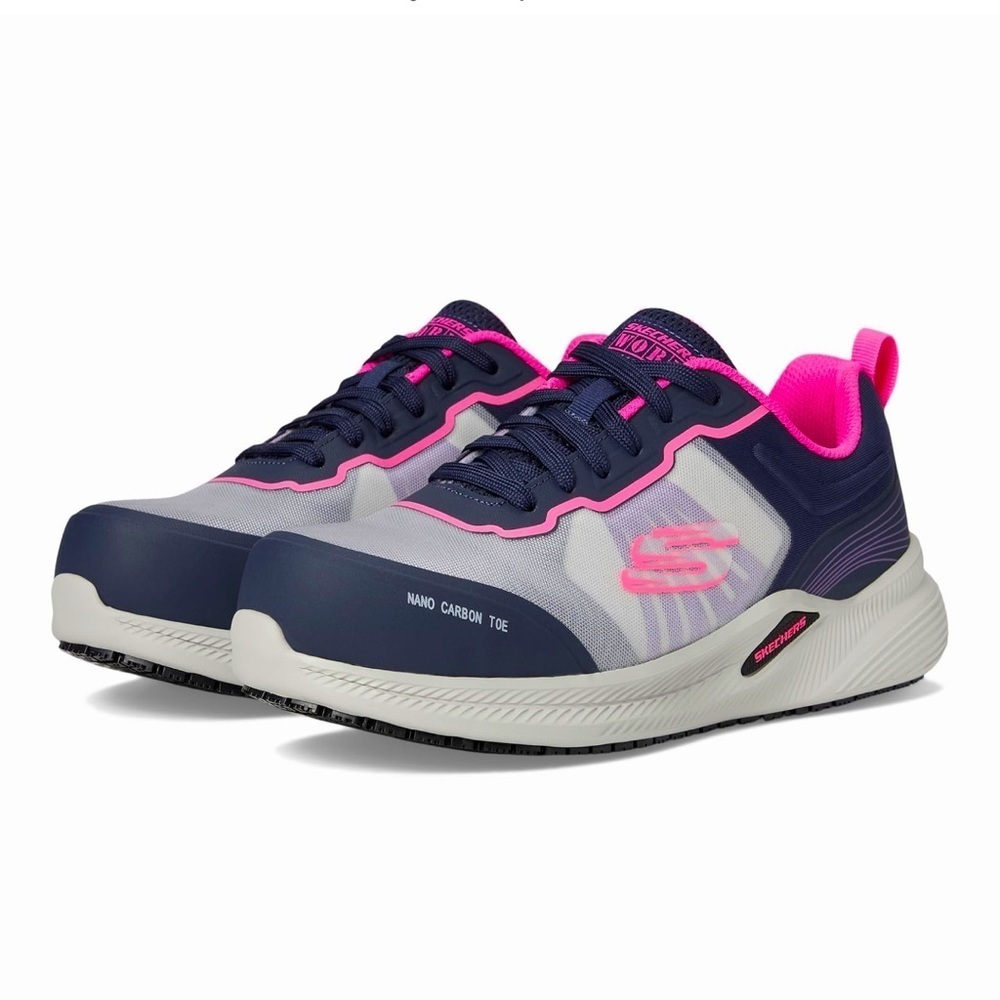 Skechers Women's Navy with Hot Pink Athletic Sneakers